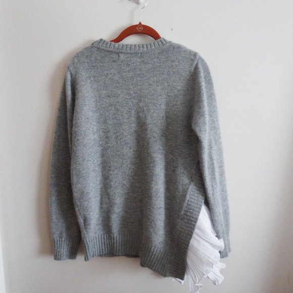 Storets Womens Gray Ruffled Sweater S - Picture 4 of 6